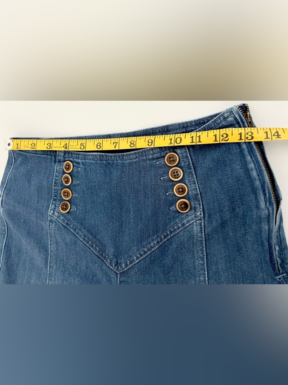 Anthropologie Pilcro & Letterpress High Rise Sailor Button Bell Flare Jeans 27 - Picture 2 of 9